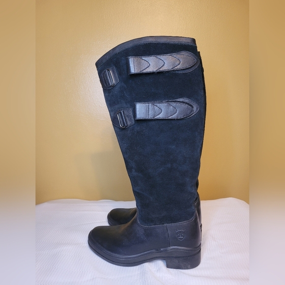 NWT Ariat Summit Waterproof Black Leather Tall Riding Boot sz 7B 66001 - Picture 3 of 16